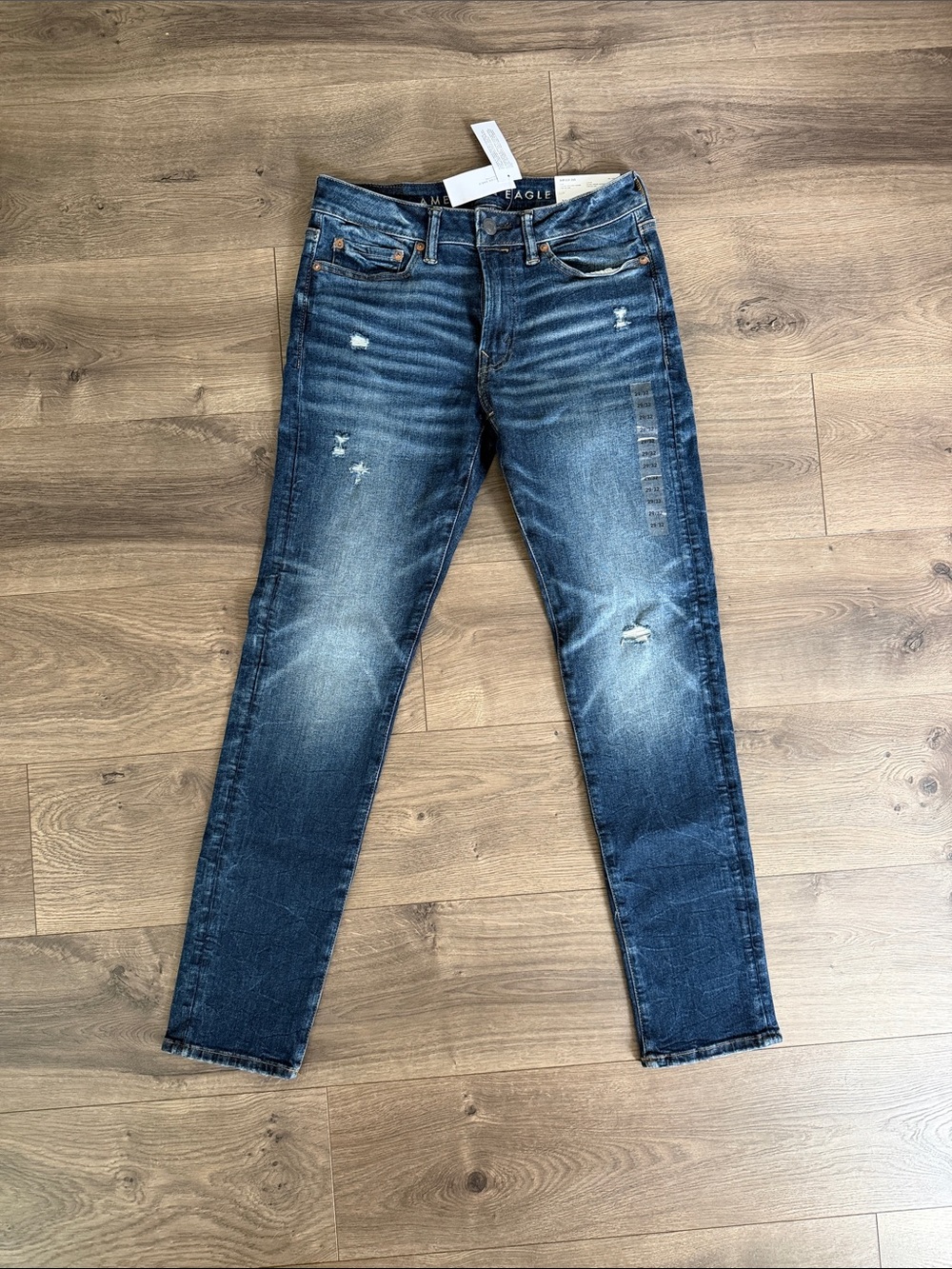 AEO Dark Wash Airflex 360 Slim fit Jeans with Light Distressing - 29x32